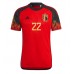 Belgien Charles De Ketelaere #22 Hemmakläder VM 2022 Kortärmad